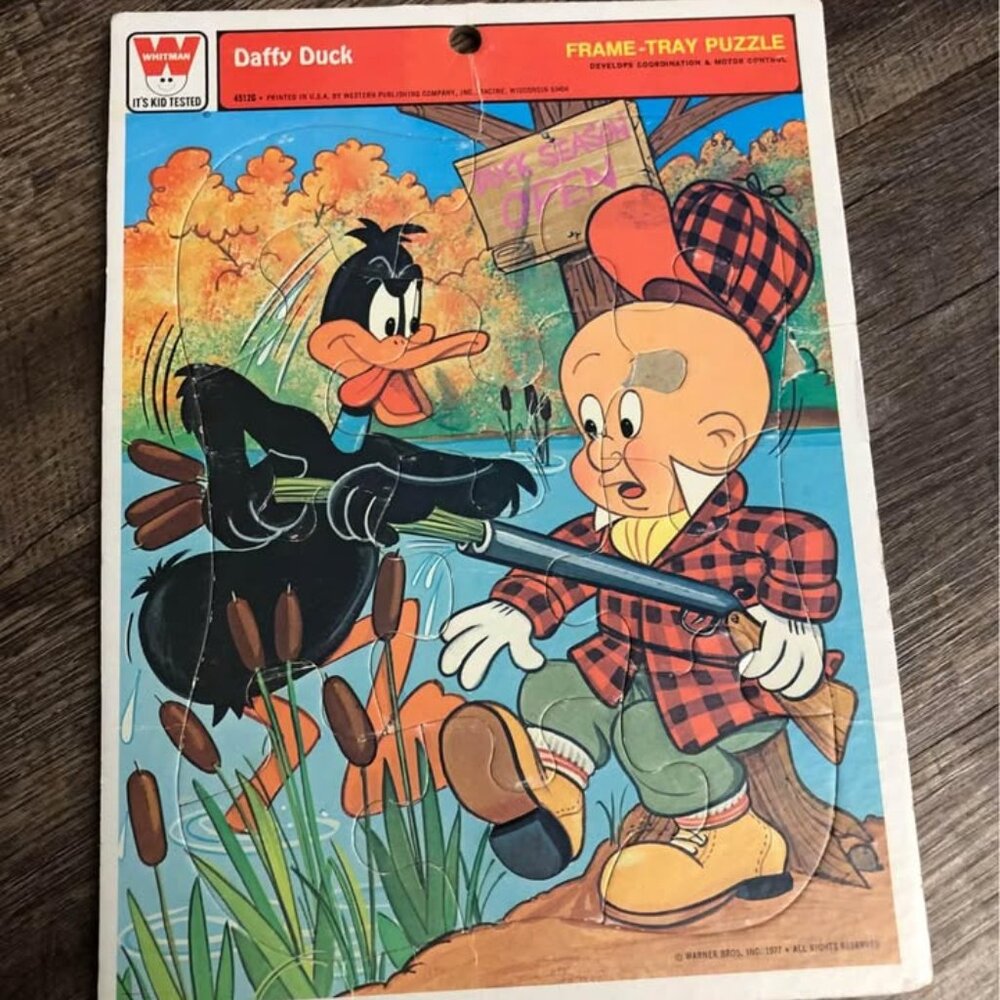Daffy Duck Vintage Puzzle, Vintage Puzzle, Kids vintage puzzle, Vintage Daffy